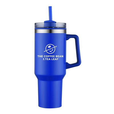 40 Oz. Fire/Ice Stainless Mug w/Straw