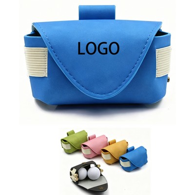 Horizontal Leather Golf Bag for Balls and Tees