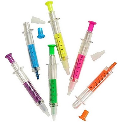 Double Heads Syringe Highlighter Pen