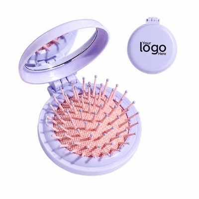 Portable Round Air Cushion Comb with Mirror