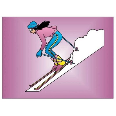Female Skier Metal Rectangle Photo Magnet (2"x3")