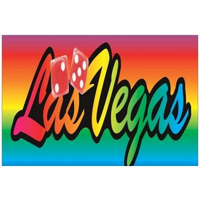 Las Vegas w/ Dice Rectangle Badge w/ Bar Pin (2 1/2"x3 1/2")