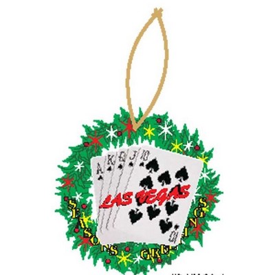 Spades Royal Flush Wreath Ornament w/ Black Back (6 Square Inch)
