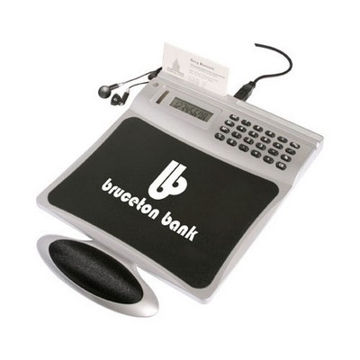 4-Port USB Mouse Pad w/ Radio & Calculator