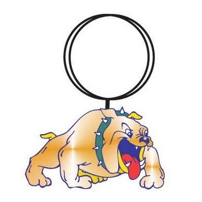 Bulldog Mascot Executive Keychain w/Mirrored Back (6 Square Inch)