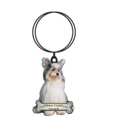 Powderpuff Dog Executive Keychain w/Mirrored Back (12 Square Inch)