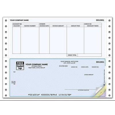 Continuous Bottom Accounts Payable Checks (2 Part)