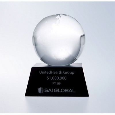 Optical Crystal 3" Globe with Aluminum Base
