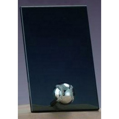Silver Basketball Smoked Glass Plaque (7"x9.5")