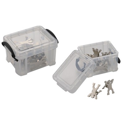 Mini Storage Box w/8 Man Shaped Paper Clip