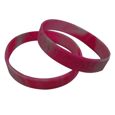 1/2" Breast Cancer Swirl Debossed Wristbands