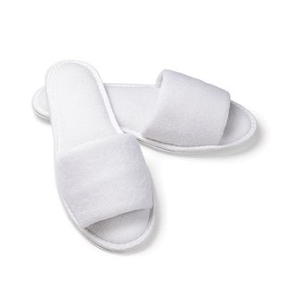 OSFA Unisex Open Toe Terry Slippers w/EVA Sole (Overseas - Embroidered)