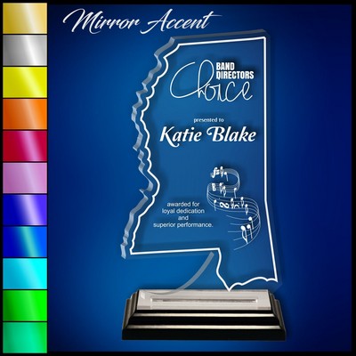 7" Mississippi Clear Acrylic Award with Mirror Accent