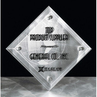 STRIATA: Glass & Metal Desk or Wall Award (8" x 8")