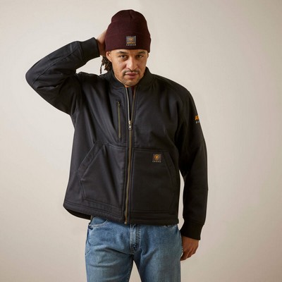 Ariat® Men's Black Rebar® DuraCanvas™ Bomber Jacket