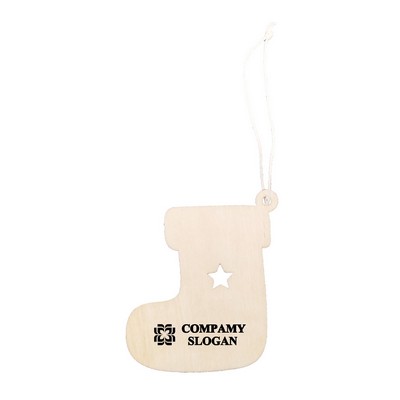 Hanging Wooden Sock for Decoration