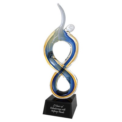 Solo Figure Rising Art Glass