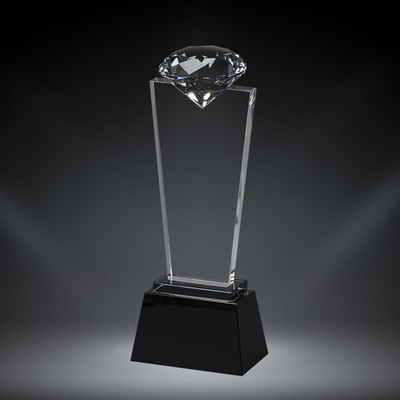 Diamond Pedestal Crystal 9.5"