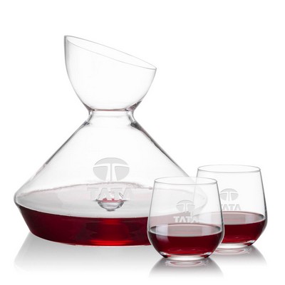 Woodbury Carafe & Garland Stemless Wine