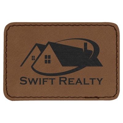 Rectangle Leatherette Patch with Adhesive