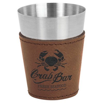 2 oz. Leatherette & Stainless Steel Shot Glass