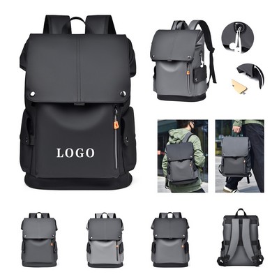 Professional Black Leather Laptop Bag for Business Trips