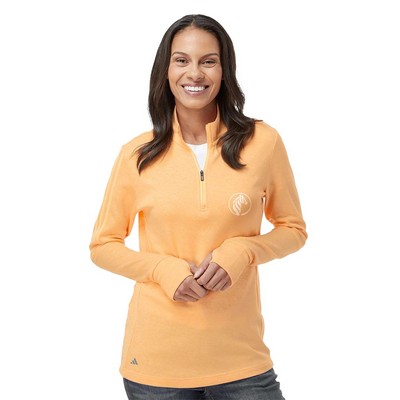 Adidas® Women's 3-Stripes Quarter-Zip Sweater