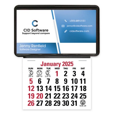 Triumph® Calendars Press-N-Stick Business Card Holder (No Imprint) With Calendar Pad