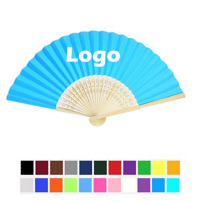 Bamboo Frame Folding Paper Fan - Handheld