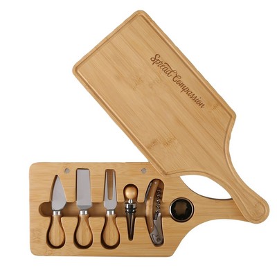 6-Piece Bamboo Wine & Cheese Board