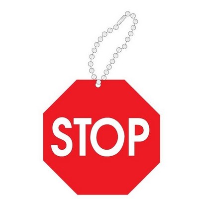 Stop Sign Promotional Key Chain w/ Black Back (12 Square Inch)