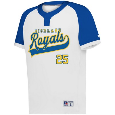 Russell Youth Baseline Covered Placket Baseball Jersey