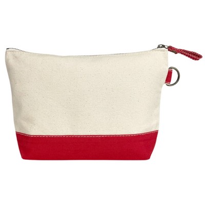Blank Premium Travel Canvas Pouch | Toiletry Tech Organizer Kit Red (11x7x3)