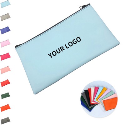 PU Leather Zipper Deposit Coin Pouch Wallet
