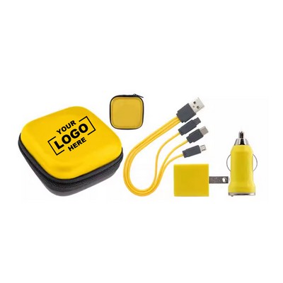 Portable Triple Car Charger Set