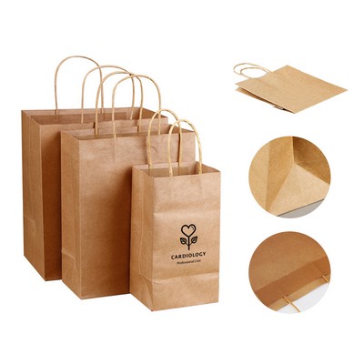 Kraft Paper Shopping Bags Gift Bag W/ Handle 8.2"x6"x3"