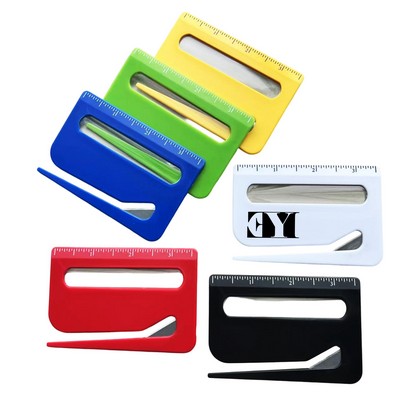 3-in-1 Letter Opener & Paper Cutter with Ruler & Magnifier