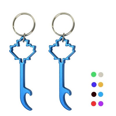 Aluminum Leaf-Shaped Bottle Opener Keychain