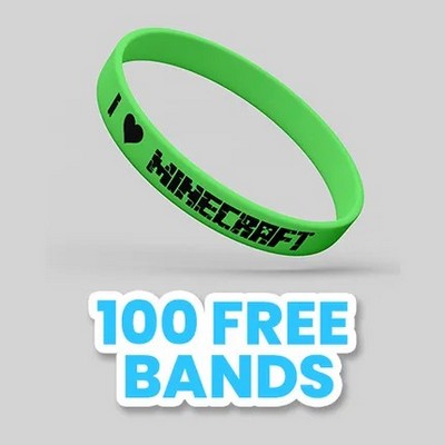 Custom Silkscreen Printed Silicone Wristbands - 1"