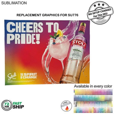 72Hr Fast Ship - Replacement Graphics for 10'w Straight Wall Tension Fabric w/Velcro® on the back.