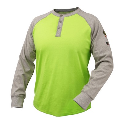 Black Stallion TF2520-GL 7 OZ FLAME-RESISTANT COTTON HENRY STYLE T-SHIRT - NFPA 2112, NFPA 70E
