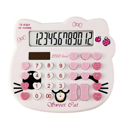 Creative 8-Digit Display Cute Cartoon Cat Style Calculator