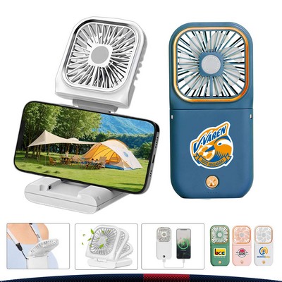 All-in-One Rechargeable Fan with Phone Holder