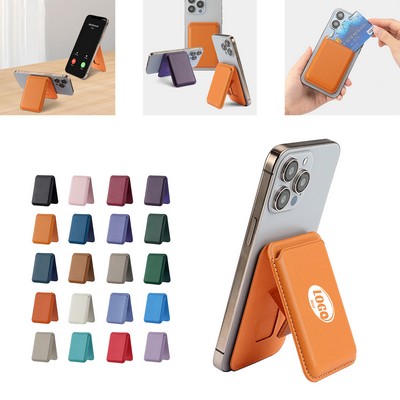 Magnetic PU Phone Wallet Stand