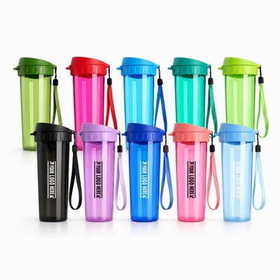 17 oz Plastic Water Bottle w/ Strap