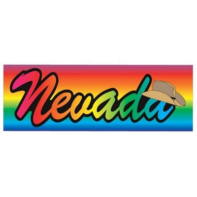 Nevada w/ Cowboy Hat Panoramic Metal Photo Magnet (1 5/8"x4 5/8")