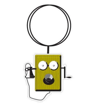 Wind Up Box Phone Executive Key Chain w/Mirrored Back (8 Square Inch)