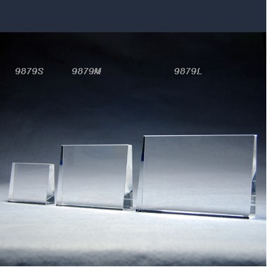 Rectangular Upright Standing Crystal Trophy - Large Size (Silk Screen)