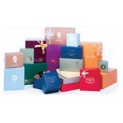 Gloss Colors on White 2 Piece Lock Corner Box (9"x9"x9")