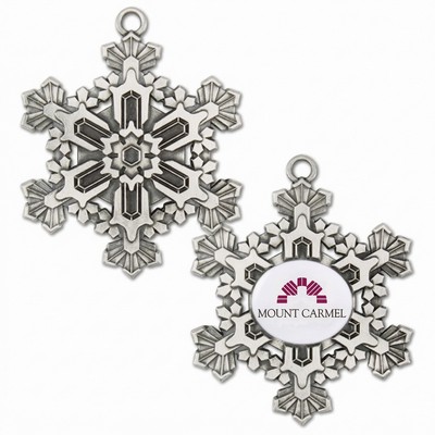 Pewter Blue Snowflake Ornament w/ColorQuick Insert